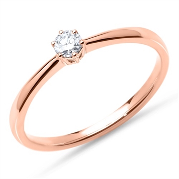 Forlovelsesring i 14 kt. Rosaguld med Brillant 0,15 ct.